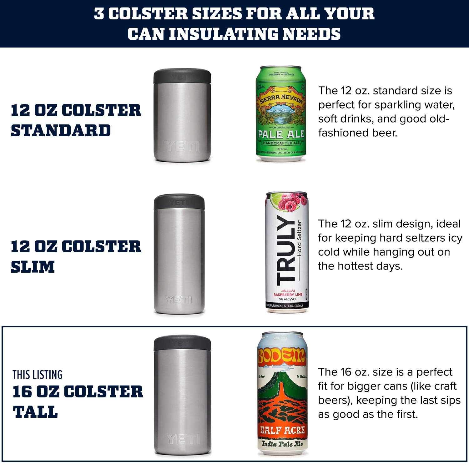 Foto 3 pulgar | Aislador Tall Can Yeti Rambler 473 Ml Para Tallboys, Color Blanco - Venta Internacional.