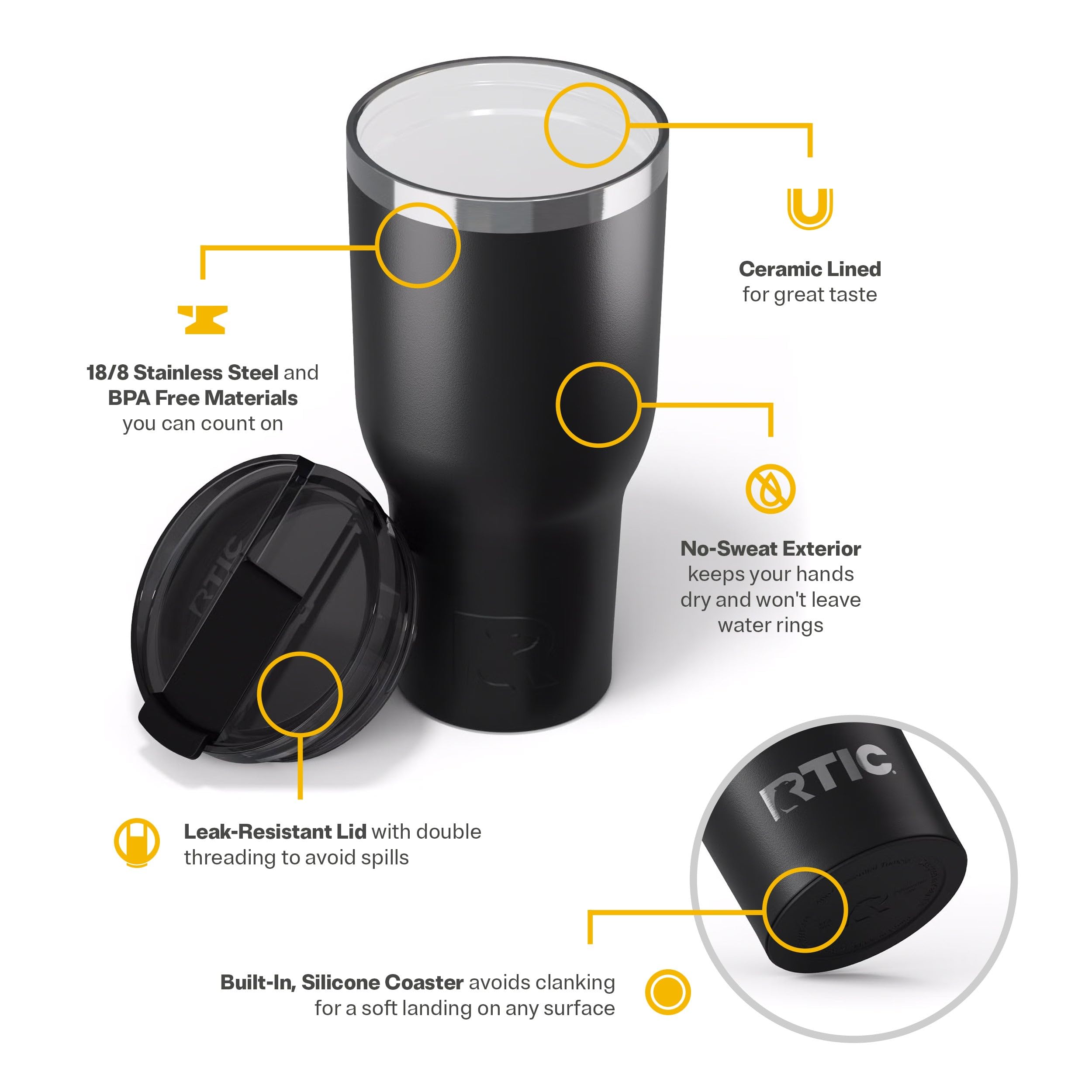 Foto 4 | Vaso Rtic Essential Acero Inoxidable 1,18 Litros Aislamiento al Vacío - Venta Internacional