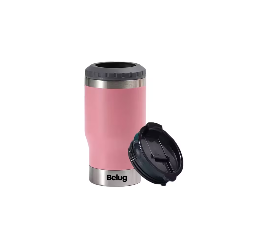 Foto 2 pulgar | Porta Latas De Cerveza De Acero Inoxidable Vaso Térmico Belug 14oz Rosa