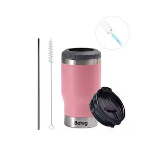 Foto 3 | Porta Latas De Cerveza De Acero Inoxidable Vaso Térmico Belug 14oz Rosa