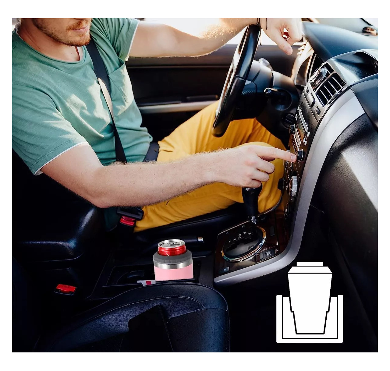 Foto 6 pulgar | Porta Latas De Cerveza De Acero Inoxidable Vaso Térmico Belug 14oz Rosa