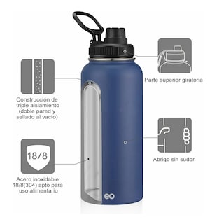 Foto 2 | Termo Vaso-botella Acero Inoxidable Eo Safe Imports Esi-2397-1 Azul