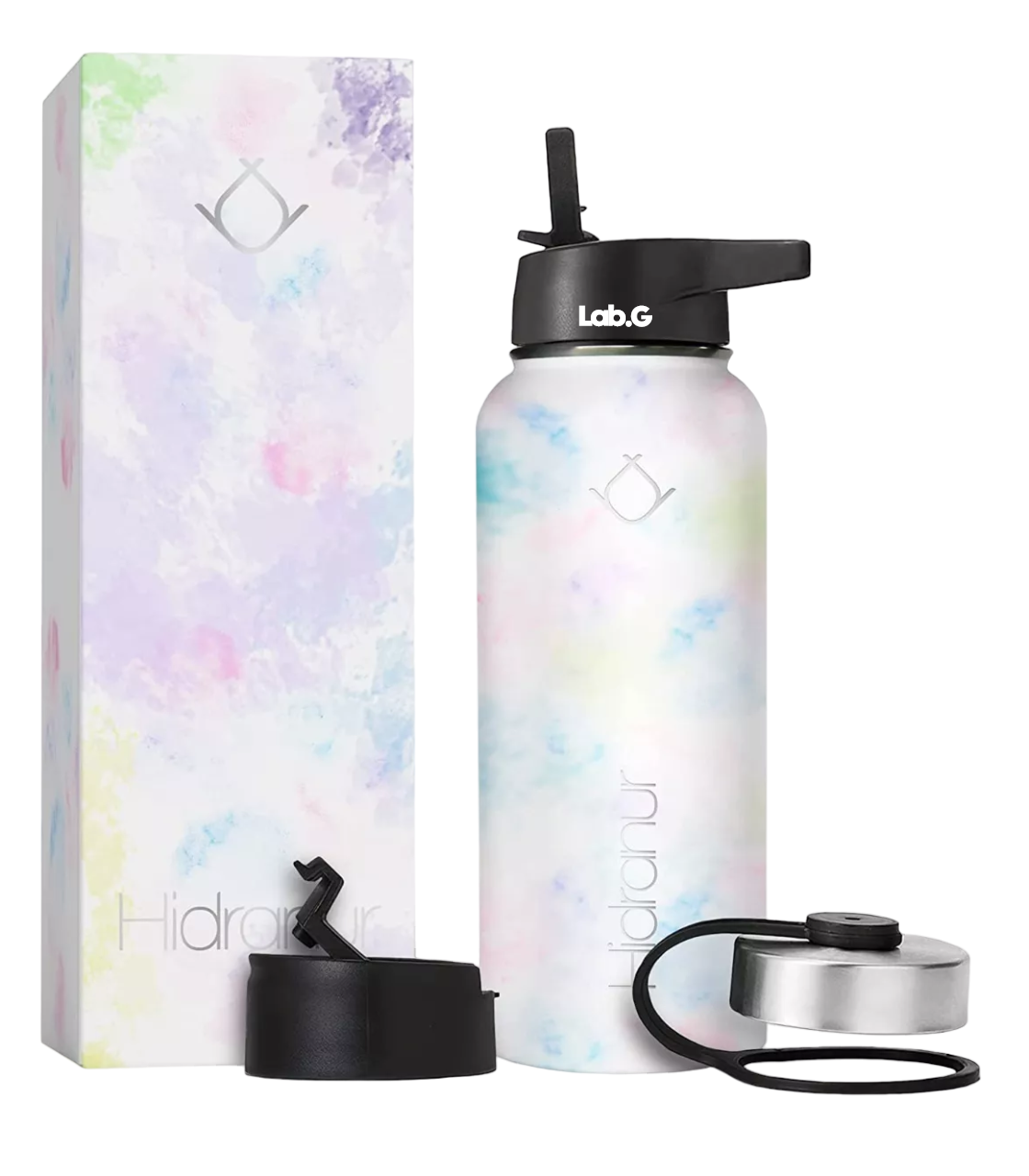 Termo De Acero Inoxidable Lab.g Botella Frio Caliente Café Té 32oz, Blanco Mármol