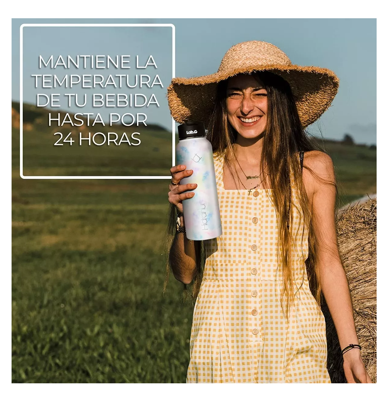 Foto 2 | Termo De Acero Inoxidable Lab.g Botella Frio Caliente Café Té 32oz, Blanco Mármol