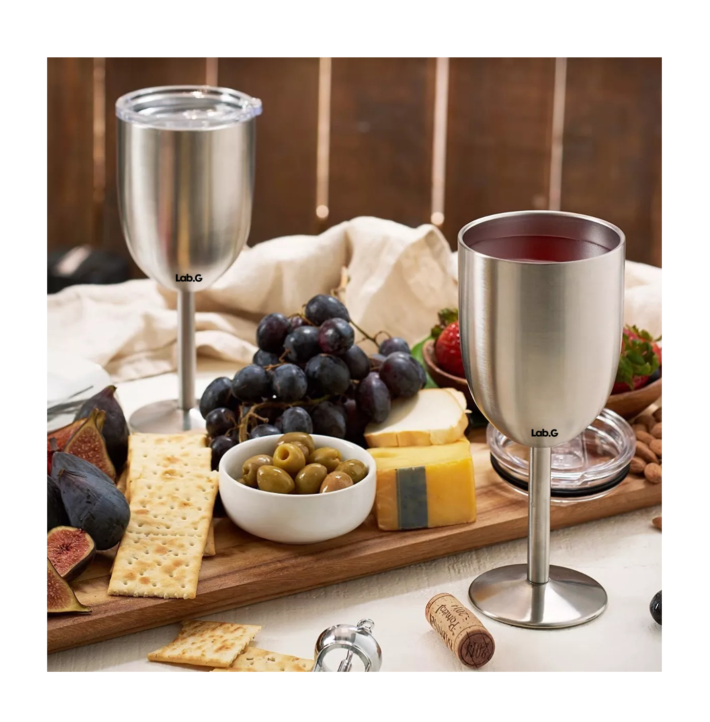 Foto 5 | Copa De Vino Termo De Acero Inoxidable Tipo 12 Oz Plata