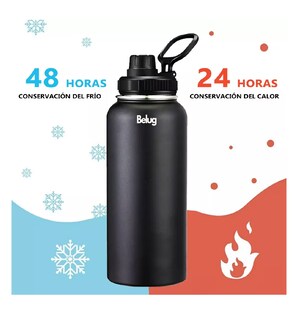 Foto 2 | Termo Vaso-botella Acero Inoxidable Con Fría/caliente 32 Oz, Belug Negro
