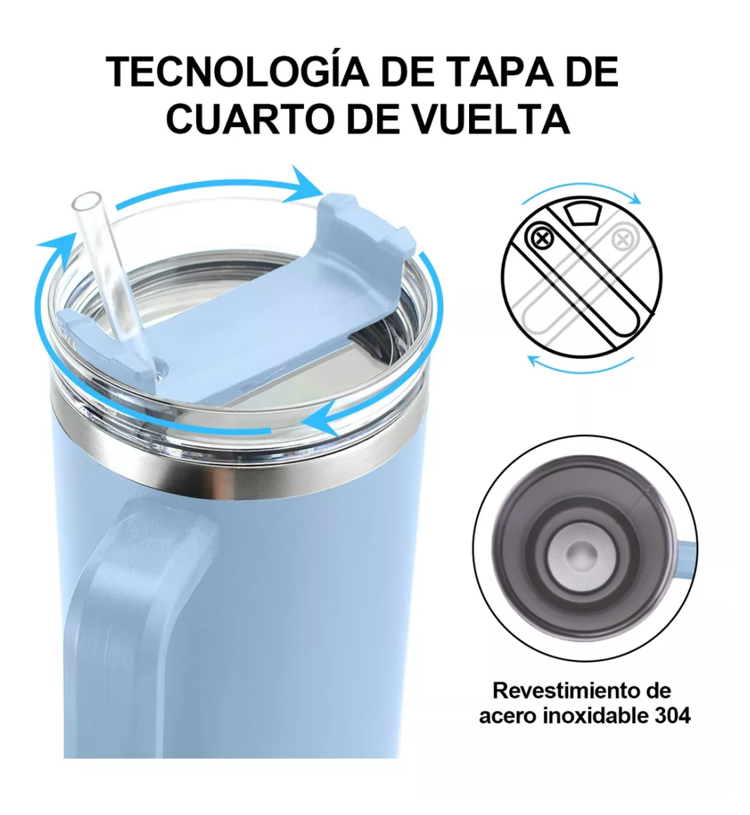 Foto 4 pulgar | Vaso Térmico De 40oz Acero Inoxidable Azul