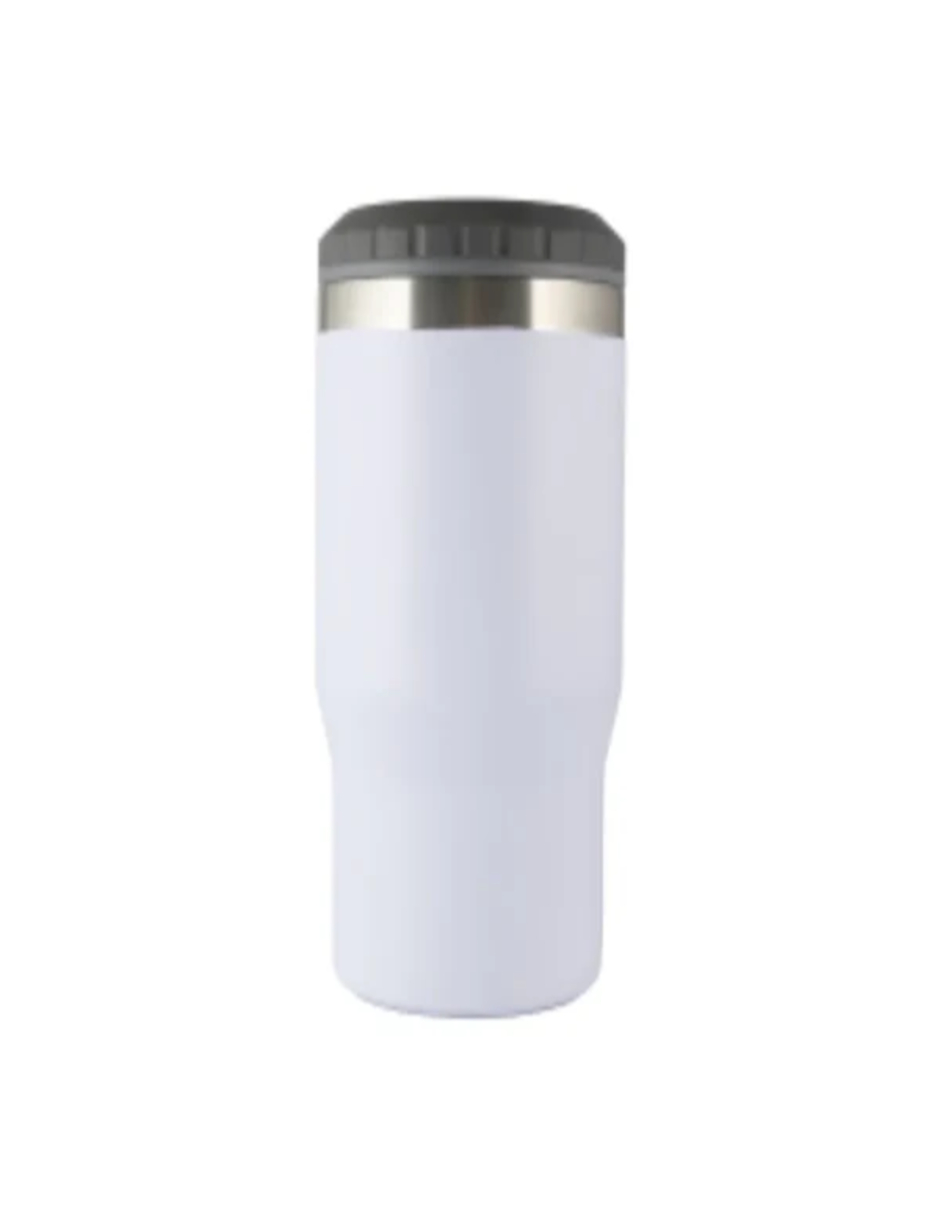 Foto 3 pulgar | Portalatas Para Cerveza Acero Inoxidable Blanco + Termo Güish Gratis