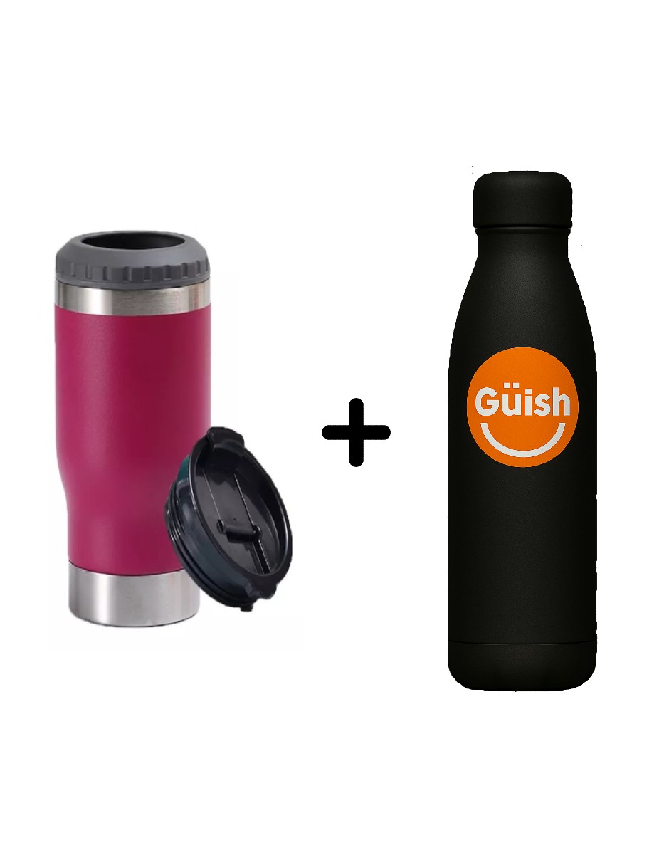 Portalatas De Cerveza Vaso Térmico + Termo Güish Gratis