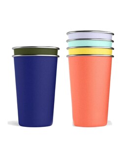 Foto 2 | Vasos De Acero Inoxidable 6 Pack Multicolor + Termo Güish Gratis