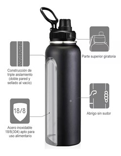 Foto 4 | Termo Vaso Acero Inoxidable Negro + Termo Güish Gratis