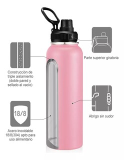 Foto 4 | Termo Vaso Acero Inoxidable Rosa + Termo Güish Gratis
