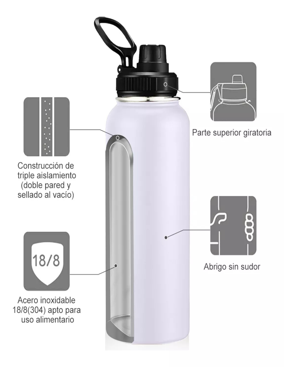 Foto 5 pulgar | Termo Vaso Acero Inoxidable Blanco  + Termo Güish Gratis