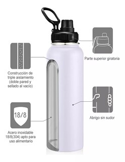 Foto 4 | Termo Vaso Acero Inoxidable Blanco + Termo Güish Gratis