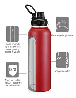 Foto 4 | Termo Vaso Acero Inoxidable Rojo + Termo Güish Gratis