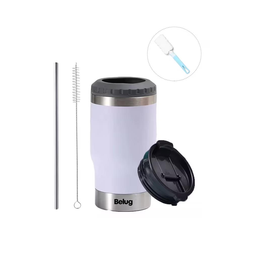 Foto 3 pulgar | Portalatas De Cerveza De Acero Inoxidable Vaso Térmico Belug 14oz Blanco