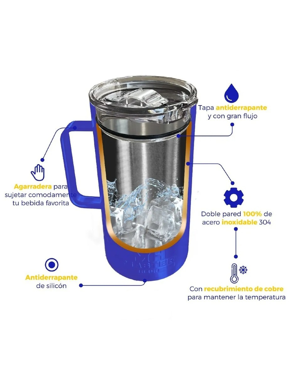 Foto 4 | Porta Caguama Master Holder Portacaguamon Azúl Marino+termo De Agua De Regalo Güish