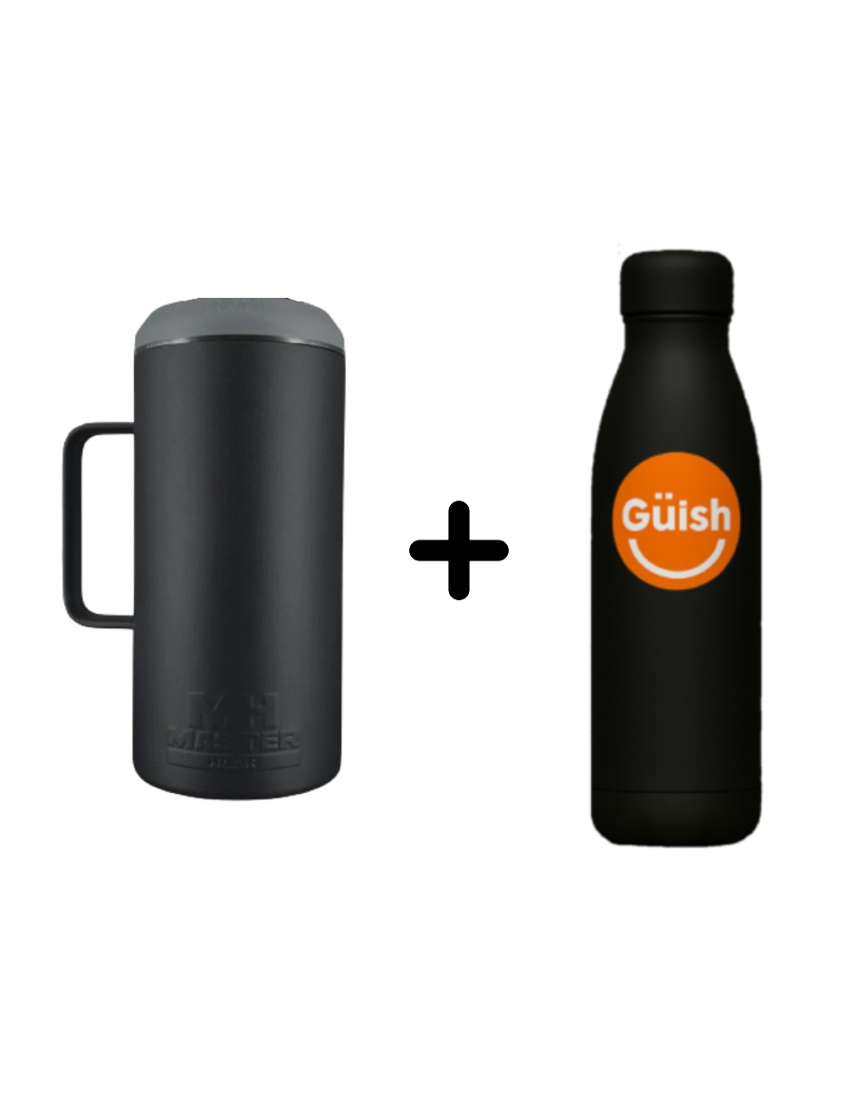 Foto 1 | Porta Caguama Master Holder Portacaguamon Negro+termo De Agua De Regalo Güish
