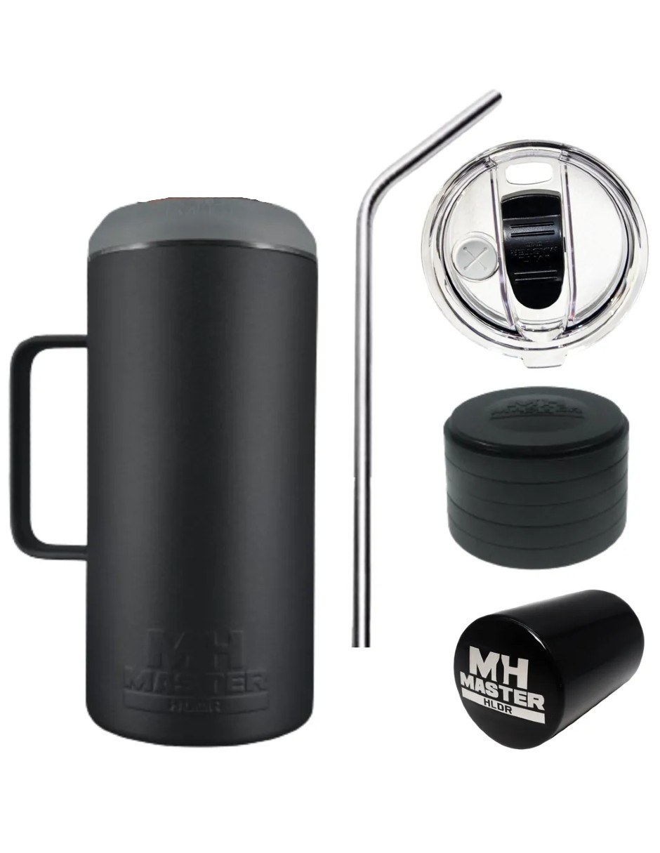 Foto 5 pulgar | Porta Caguama Master Holder Portacaguamon Negro+termo De Agua De Regalo Güish