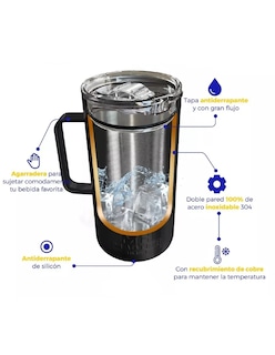 Foto 4 | Porta Caguama Master Holder Portacaguamon Azúl+termo De Agua De Regalo Güish