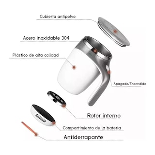 Foto 2 | Taza Mezcladora Automática Agitador Bebidas Termo Acero Eo Safe Imports Esi-18944 Gris