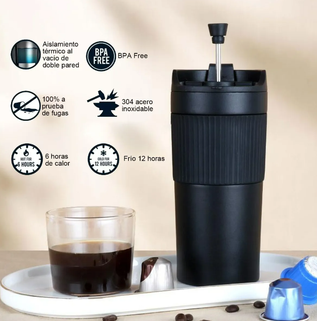Foto 5 pulgar | Termo Xtellar Para Café Con Prensa Francesa 450ml Portátil
