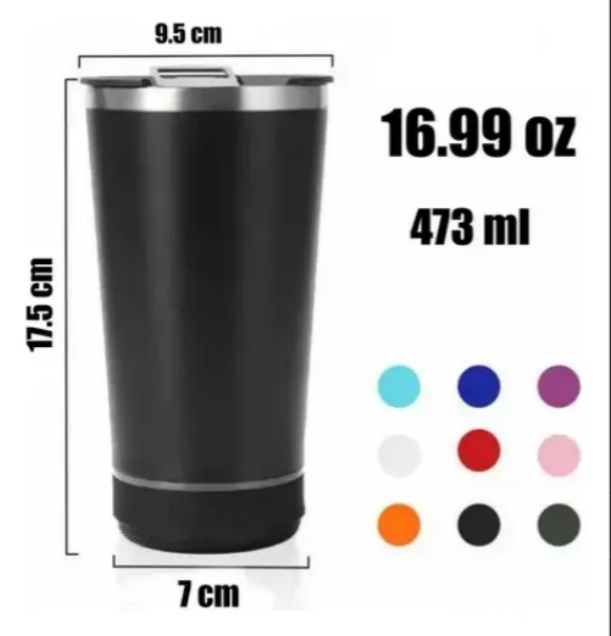 Foto 3 pulgar | Termo Xtellar Para Bocina Portátil Inoxidable Con Tapa Termo Azul