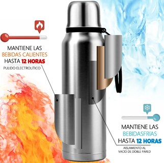 Foto 3 | Termo Xtellar Acero Inoxidable Botella Termica Agua Portátil 1000ml
