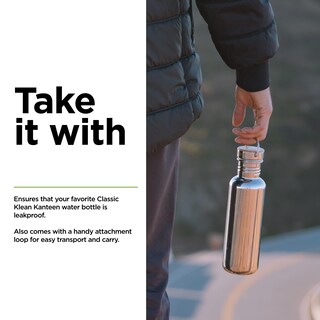 Foto 3 | Tapa De Botella Klean Kanteen, Tapa De Bambú, Acero Inoxidable Cepillado - Venta Internacional.