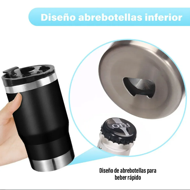 Foto 4 pulgar | Vaso Xtellar Térmico De 14oz Acero Inoxidable Con Popote Y Cepillo