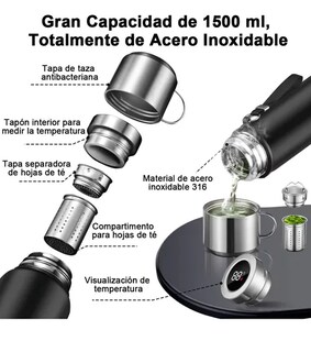 Foto 4 | Botella Xtellar Térmica Doble Pared Termo Fría/caliente Acero 1500ml
