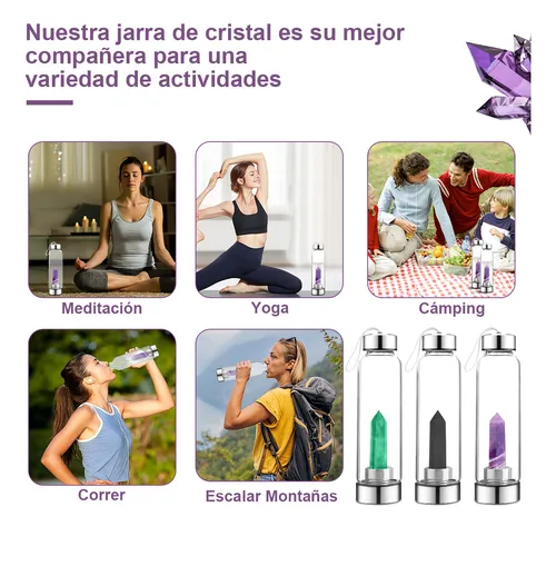 Foto 5 pulgar | Botella Xtellar Agua Con Cristal Energético Y Vaso De Cuarzo Botella