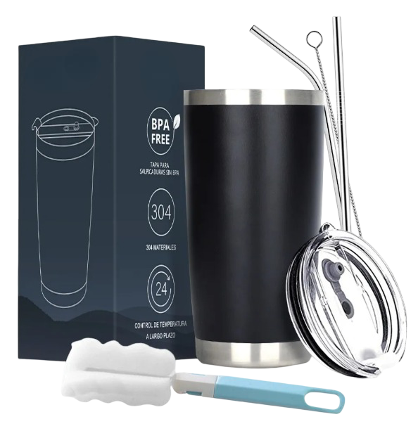 Foto 1 | Vaso Xtellar Térmico De 20oz Acero Inoxidable Con Popote Y Cepillo