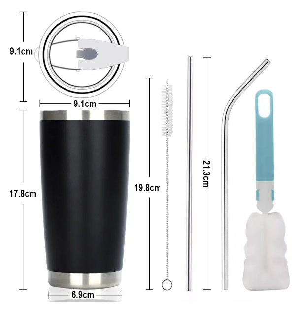 Foto 3 pulgar | Vaso Xtellar Térmico De 20oz Acero Inoxidable Con Popote Y Cepillo