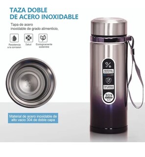 Foto 4 | Termo Xtellar De Acero Inoxidable Para Café Y Té 500 Ml Color Azul Con Plata