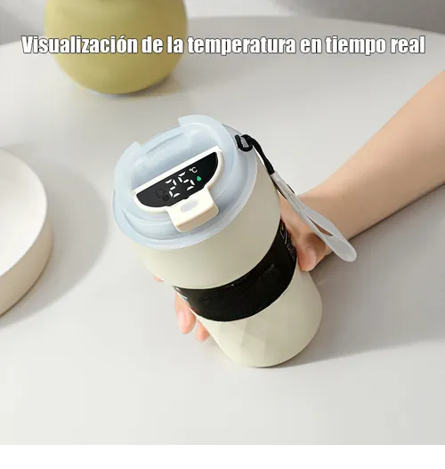 Foto 4 pulgar | Taza Xtellar Térmica Portátil Con Indicador De Temperatura 510ml