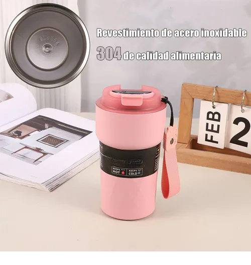 Foto 3 pulgar | Taza Xtellar Térmica Portátil Con Indicador De Temperatura 510ml