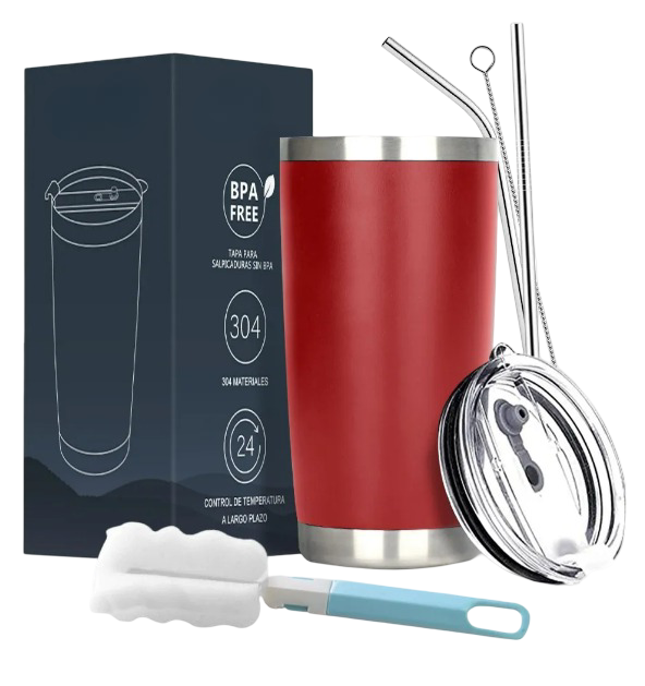 Foto 1 | Vaso Xtellar Térmico De 20oz Acero Inoxidable Con Popote Y Cepillo