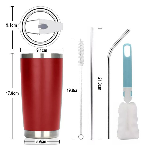 Foto 3 pulgar | Vaso Xtellar Térmico De 20oz Acero Inoxidable Con Popote Y Cepillo