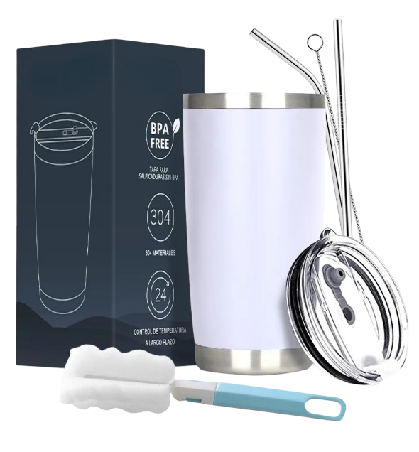 Foto 1 | Vaso Xtellar Térmico De 20oz Acero Inoxidable Con Popote Y Cepillo