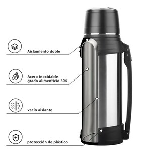 Foto 3 | Botella Xtellar Termo Acero Inoxidable De Gran Capacidad 2000ml