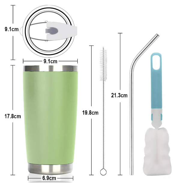 Foto 3 pulgar | Vaso Xtellar Térmico De 20oz Acero Inoxidable Con Popote Y Cepillo