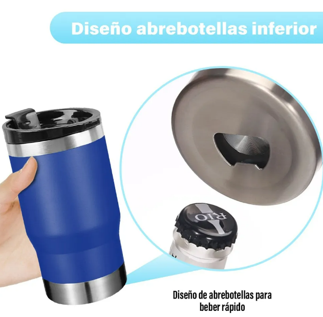 Foto 4 pulgar | Vaso Xtellar Térmico De 14oz Acero Inoxidable Con Popote Y Cepillo