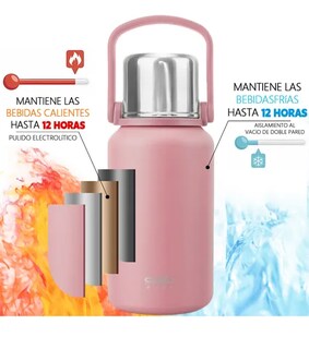 Foto 4 | Termo Xtellar Acero Inoxidable Para Cafe Agua Botella Portátil 1 Lt