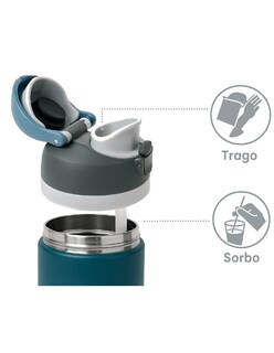 Foto 5 | Termo De Acero Inoxidable 950ml Azul + Gratis Termo Güish De Regalo