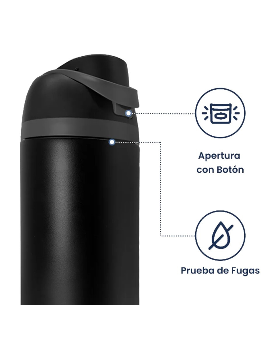 Foto 7 pulgar | Termo De Acero Inoxidable 950ml  Negro + Gratis Termo Güish De Regalo