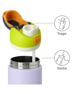 Foto 5 | Termo De Acero Inoxidable 950ml Violeta + Gratis Termo Güish De Regalo