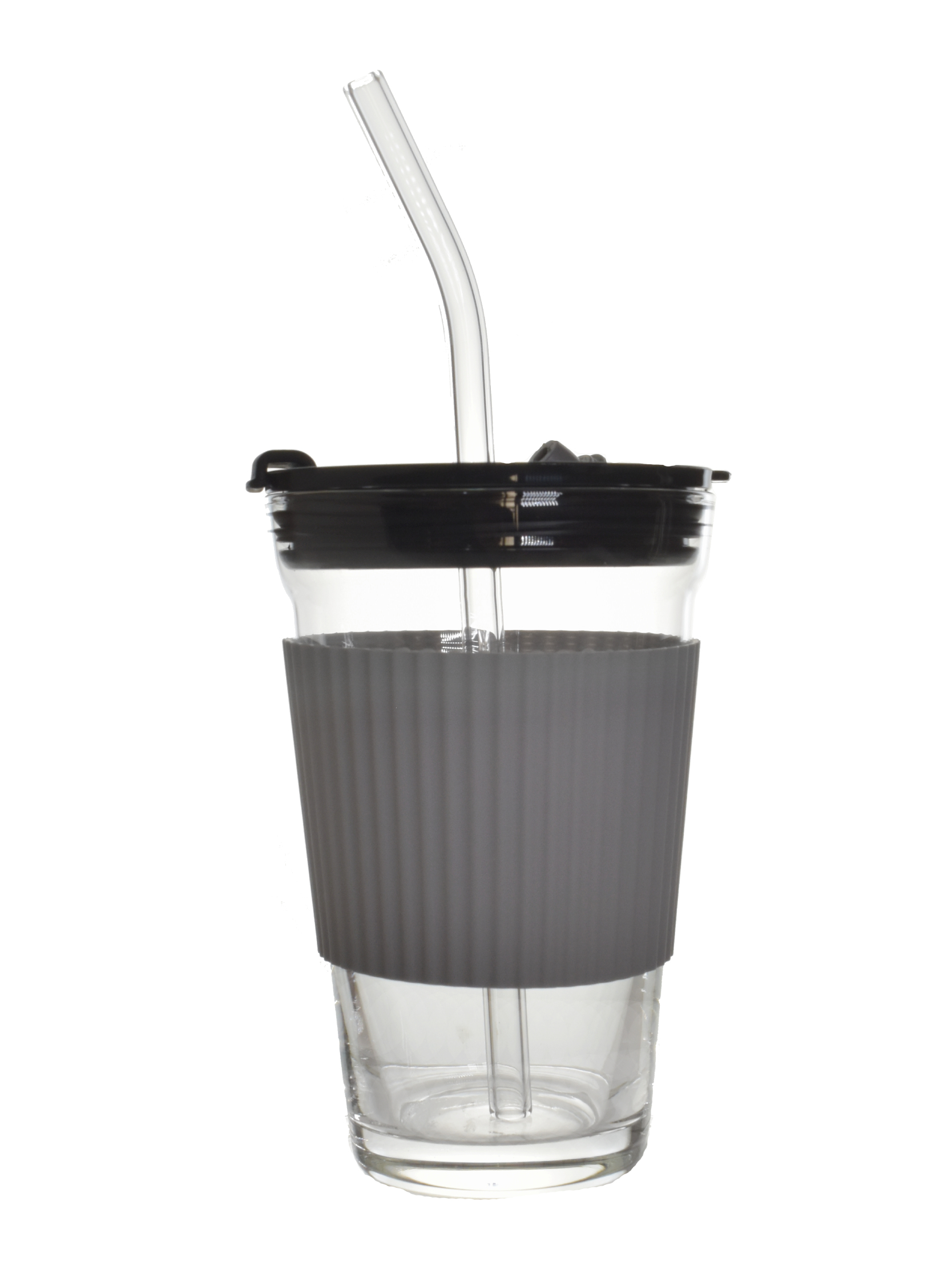 Foto 1 | Termo Vaso De Vidirio Con Popote 430 Ml Manga De Silicona