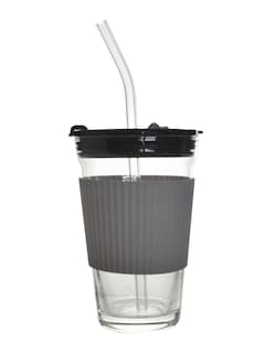 Foto 1 | Termo Vaso De Vidirio Con Popote 430 Ml Manga De Silicona