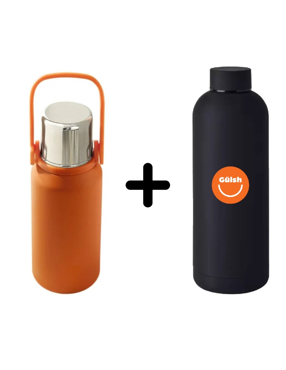 Foto 2 pulgar | Termo De Acero Portátil 1000ml + Gratis Termo Güish De Regalo